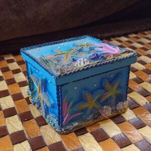 Handmade Keepsake Box - Sea scape Blue